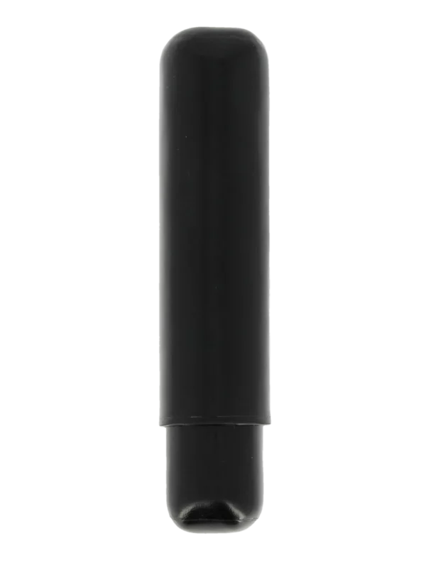 Étui à cigare Montes Londres simple en cuir noir – vue arrière, accessoire raffiné.