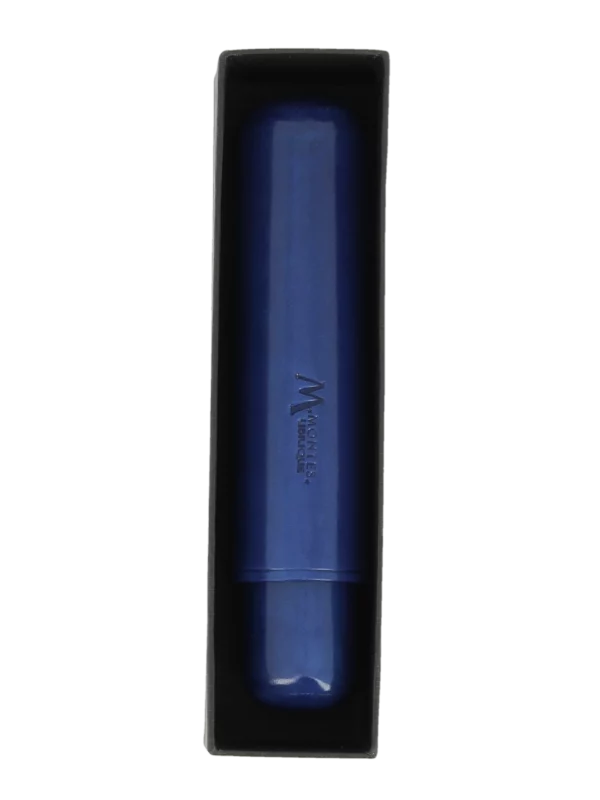 Étui à cigare Montes Monaco simple en cuir bleu marine – avec sa boîte, accessoire haut de gamme.