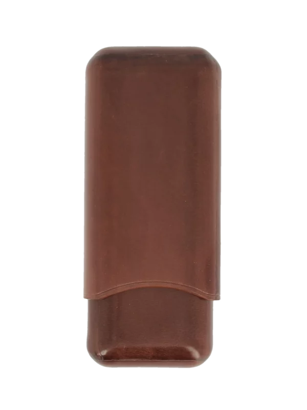 Étui à cigares Montes Roma double en cuir marron – vue arrière, accessoire raffiné et pratique.