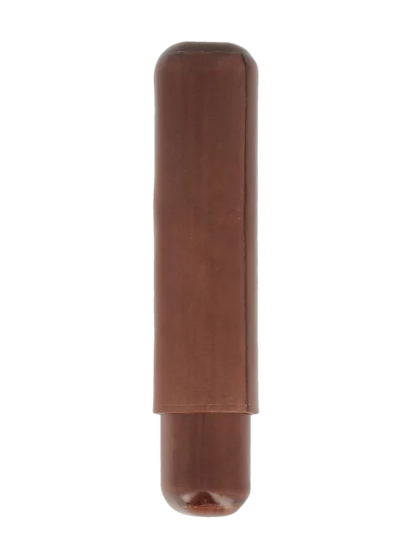 Étui à cigare Montes Roma simple en cuir marron – vue arrière, accessoire raffiné.
