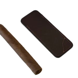 Étui à coupe-cigare Les Fines Lames marron avec cigare – accessoire premium La Civette Paris