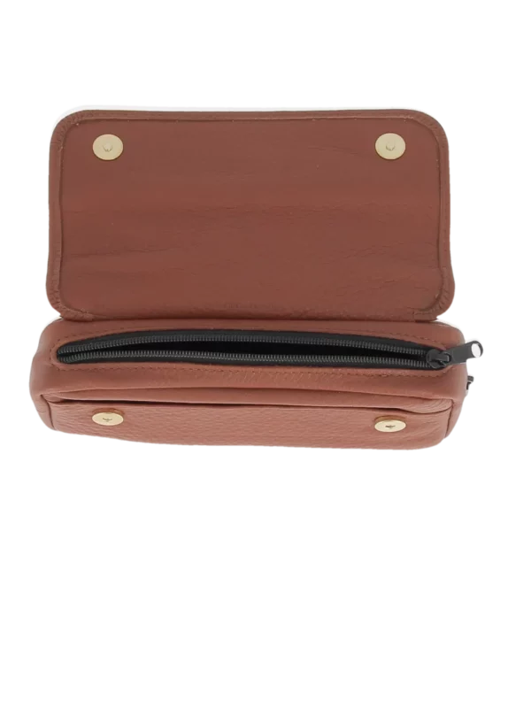 Blague à tabac Dunhill cuir terracotta format étui ouverte – Accessoire à pipes haut de gamme chez A La Civette