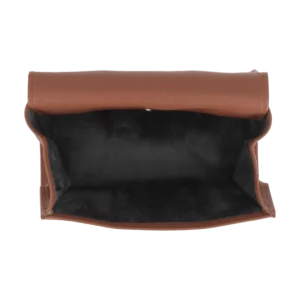 Blague à tabac Dunhill cuir terracotta ouverte – Accessoire à pipes de luxe chez A La Civette