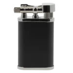 Briquet à pipe Chacom CC106 noir mat et chrome vu de face.