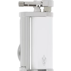 Briquet à pipe Savinelli laqué blanc – vue de face – Accessoire haut de gamme A La Civette