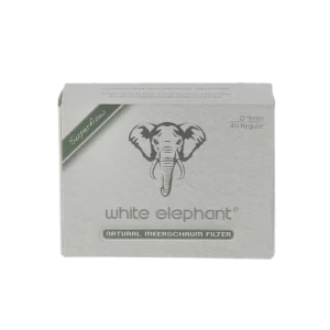 Boîte de 40 filtres à pipe White Elephant écume de mer 9 mm – vue frontale.