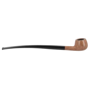 Pipe Savinelli Punto Oro Churchwarden 313 en finition naturelle, sans filtre, vue de profil inversé - A La Civette.