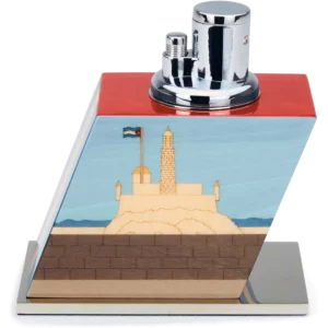 Profil du Petit Briquet de Table Elie Bleu Casa Cubana – accessoire à cigares raffiné chez A La Civette.