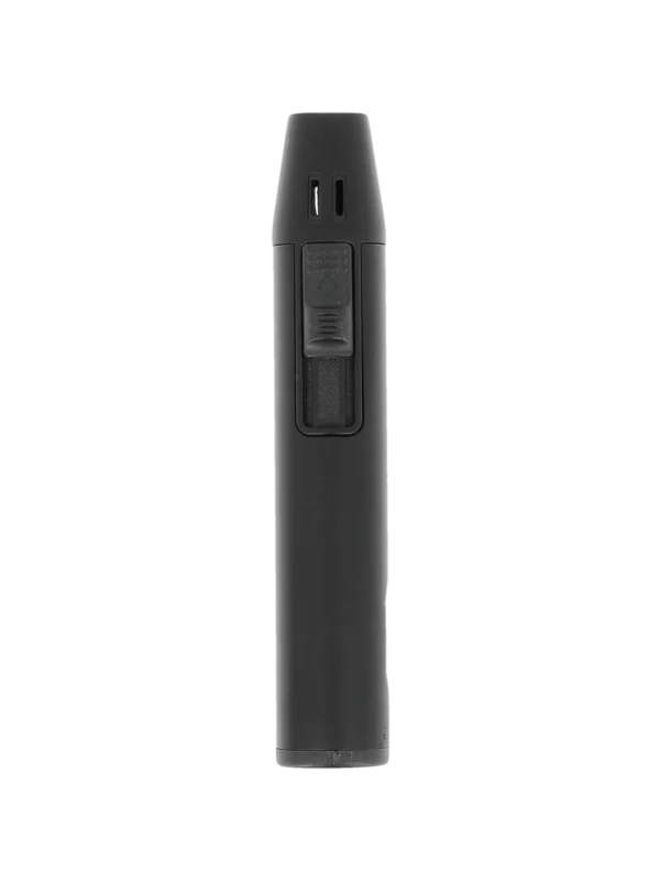 Vue arrière du briquet Mantis Caliber noir – accessoire à cigares haut de gamme proposé par A La Civette.