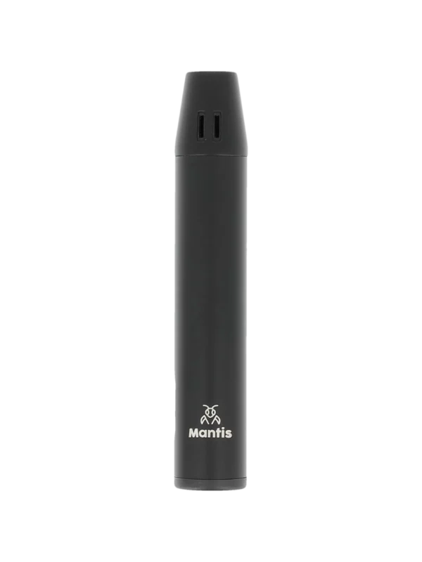 Vue de face du briquet Mantis Caliber noir – accessoire à cigares premium disponible chez A La Civette Paris.