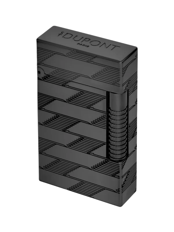 Briquet S.T. Dupont Le Grand Dupont Cling guilloché Monogram 1872 fermé – Vue trois quarts – A La Civette Paris.