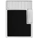 Briquet S.T. Dupont Ligne 1 laqué noir et palladium – Vue de face – A La Civette Paris.