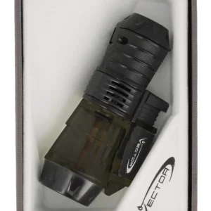 Briquet Vector Triforce smoke transparent avec sa boîte – Accessoire à cigares A La Civette Paris.