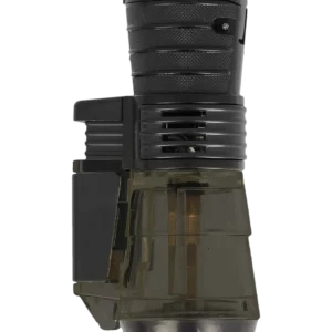 Vue arrière du briquet Vector Triforce smoke transparent – Accessoire moderne pour cigare, A La Civette.