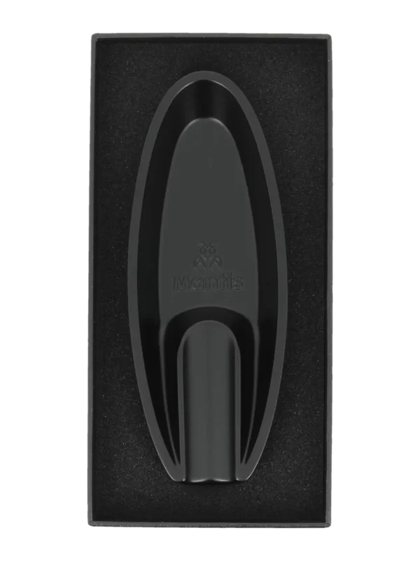 Cendrier Mantis Streamline noir présenté dans sa boîte – accessoire à cigares haut de gamme chez A La Civette Paris.