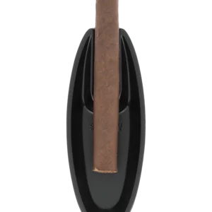 Cendrier Mantis Streamline noir avec cigare – accessoire à cigares de luxe disponible chez A La Civette.