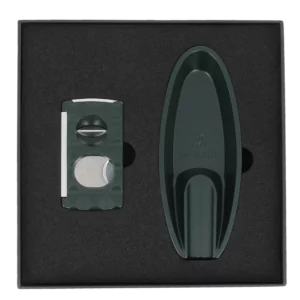 Coffret cadeau Mantis avec cendrier et coupe-cigare dans sa boîte – ensemble premium chez A La Civette.