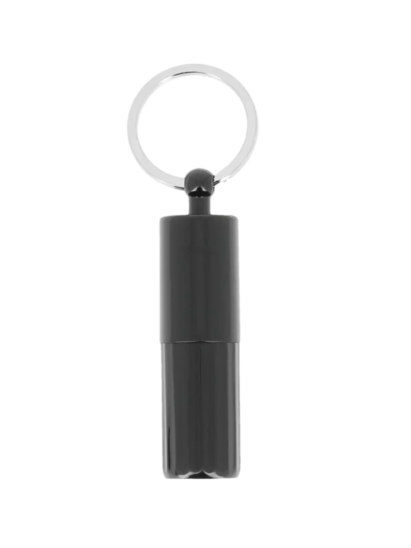 Vue arrière du coupe-cigare Mantis Gemini punch noir – accessoire de luxe pour cigares chez A La Civette Paris.