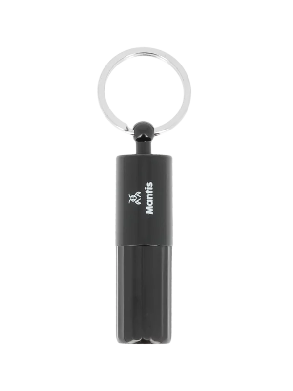 Face avant du coupe-cigare Mantis Gemini punch noir – accessoire à cigares haut de gamme chez A La Civette.