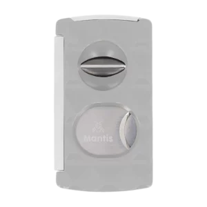 Face avant du coupe-cigare Mantis Universel gris – accessoire de luxe à cigares disponible chez A La Civette.