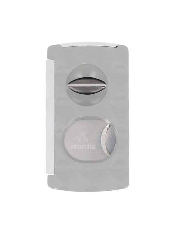 Face avant du coupe-cigare Mantis Universel gris – accessoire de luxe à cigares disponible chez A La Civette.