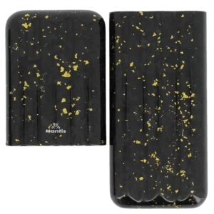 Étui à cigares Mantis LuxForge gold triple ouvert – accessoire premium disponible chez A La Civette Paris.