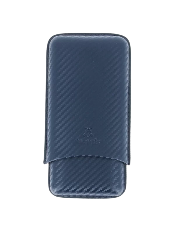 Face avant de l’étui à cigares Mantis NeoCase bleu triple – accessoire à cigares premium A La Civette.