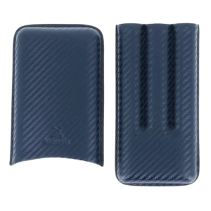 Étui à cigares Mantis NeoCase bleu triple ouvert – accessoire de luxe disponible chez A La Civette Paris.
