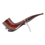 Pipe Chacom Montbrillant 88 forme droite zoulou finition naturelle avec filtre 3 mm – Vue de profil sur support – A La Civette Paris.