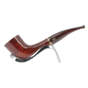 Pipe Chacom Montbrillant 88 forme droite zoulou finition naturelle avec filtre 3 mm – Vue de profil sur support – A La Civette Paris.