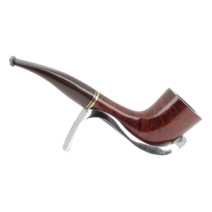 Pipe Chacom Montbrillant 88 forme droite zoulou finition naturelle avec filtre 3 mm – Vue de profil inversé sur support – A La Civette.