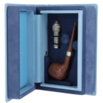 Coffret ouvert de la pipe Dunhill Montgolfier 15/40 avec filtre 3 mm – Présentation haut de gamme – A La Civette Paris.
