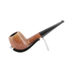 Pipe Dunhill Root Briar 1 Étoile forme droite apple, finition naturelle avec filtre 3 mm – Vue de profil sur support – A La Civette Paris.