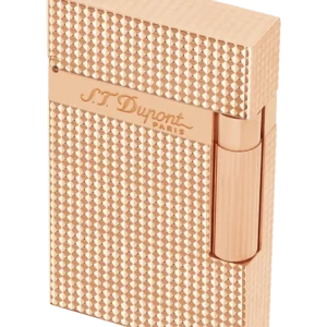 Briquet S.T. Dupont Ligne 2 pointe de diamant rose – vue trois quarts – accessoire à cigare de luxe chez A La Civette