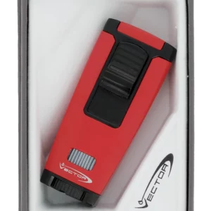 Briquet Vector Apex rouge mat dans sa boîte – Accessoire à cigares vendu chez A La Civette