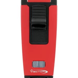 Briquet Vector Apex rouge mat vu de face – Accessoire à cigares disponible chez A La Civette