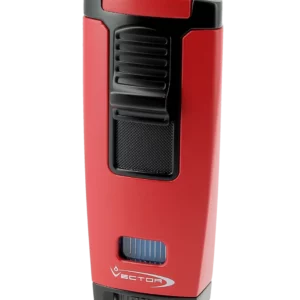 Briquet Vector Apex rouge mat en vue trois quarts – Accessoire à cigares chez A La Civette