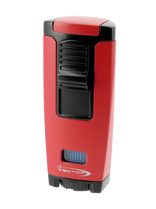 Briquet Vector Apex rouge mat en vue trois quarts – Accessoire à cigares chez A La Civette