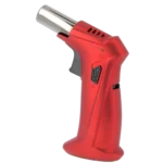 Briquet Vector Clash rubber rouge mat en vue trois quarts – Accessoire à cigares de luxe disponible chez A La Civette