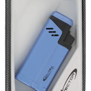 Briquet Vector Empire bleu mat dans sa boîte – Accessoire à cigares de luxe disponible chez A La Civette