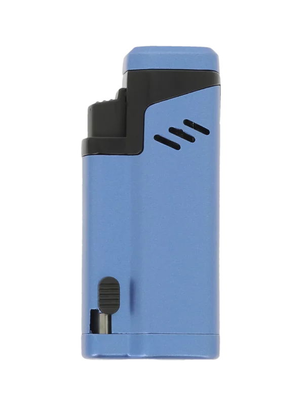 Briquet Vector Empire bleu mat vu de dos – Accessoire à cigares premium disponible chez A La Civette