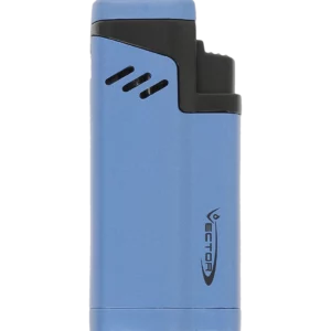 Briquet Vector Empire bleu mat vu de face – Accessoire à cigares de luxe chez A La Civette