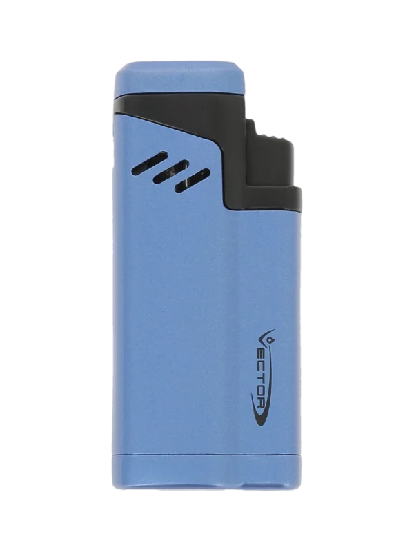 Briquet Vector Empire bleu mat vu de face – Accessoire à cigares de luxe chez A La Civette