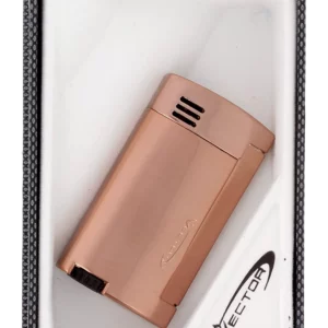 Briquet Vector Magnum rose gold satin dans sa boîte – Accessoire à cigares haut de gamme chez A La Civette