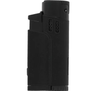 Briquet Vector Throne crackle noir mat vu de dos – Accessoire à cigares premium chez A La Civette