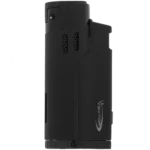 Briquet Vector Throne crackle noir mat vu de face – Accessoire à cigares de luxe chez A La Civette