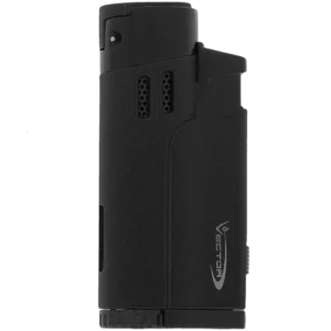 Briquet Vector Throne crackle noir mat vu de face – Accessoire à cigares de luxe chez A La Civette
