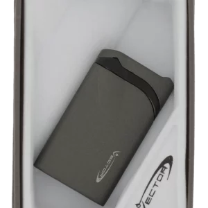 Briquet Vector Ultra crackle gris mat dans sa boîte – Accessoire à cigares de prestige chez A La Civette