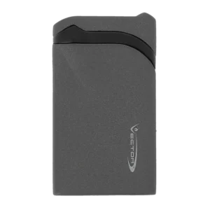Briquet Vector Ultra crackle gris mat vu de face – Accessoire à cigares haut de gamme chez A La Civette