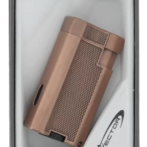Briquet Vector Vmotion cuivre satin dans sa boîte – Accessoire à cigares de prestige chez A La Civette